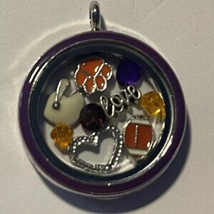 Clemson Tigers NCAA Memory Charm Locket w/ 22 IN chain NEW